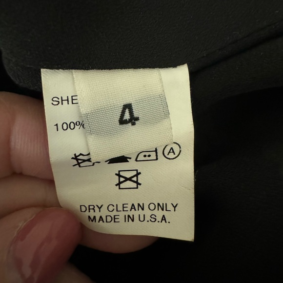 Helen Wang Black Floral Ruffle Silk Miniskirt, Size 4 - Picture 5 of 6